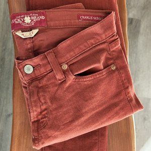Lucky Brand Charlie Skinny red jeans Sz 4/27 reg - perfect!